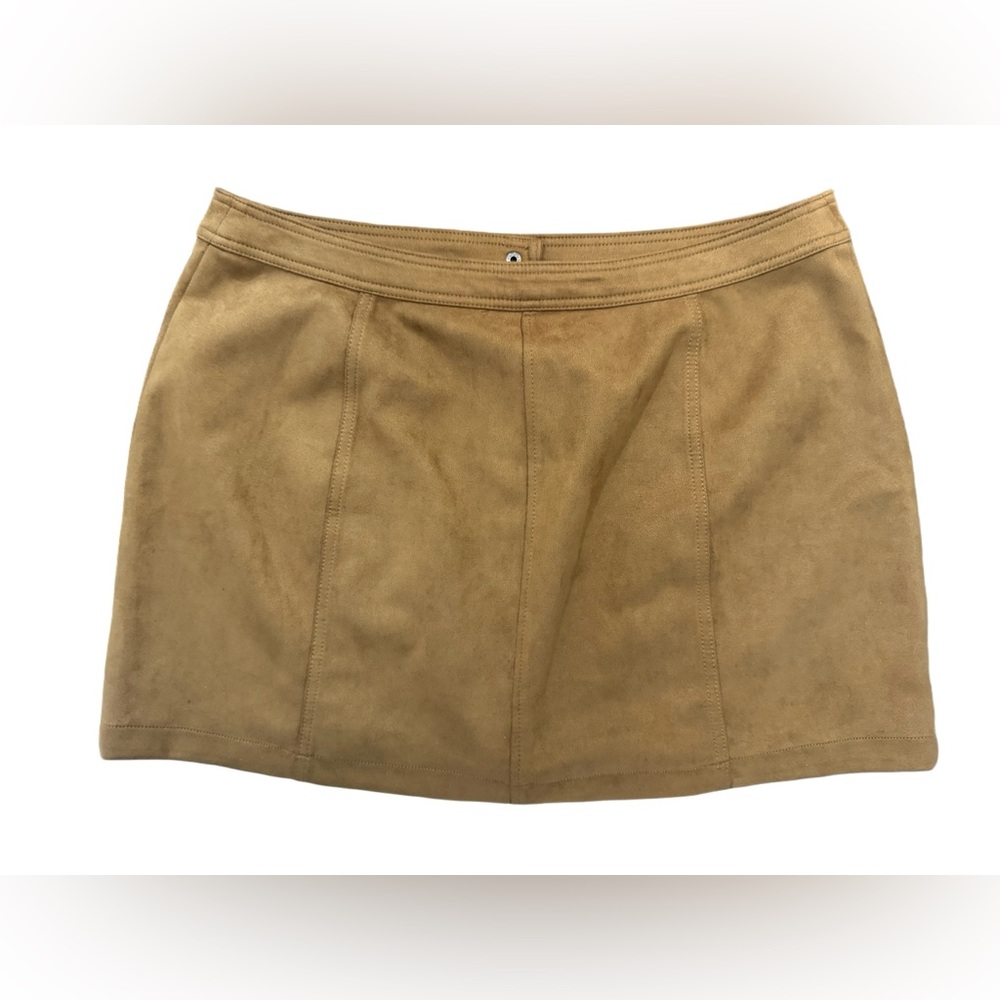 Faux Suede Button-Down Skirt - Picture 3 of 3